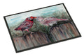 Red Bird Feeding Doormat Indoor Outdoor 18H X 27W Front Door Mat Rugs for Entryway, Non Slip Washable