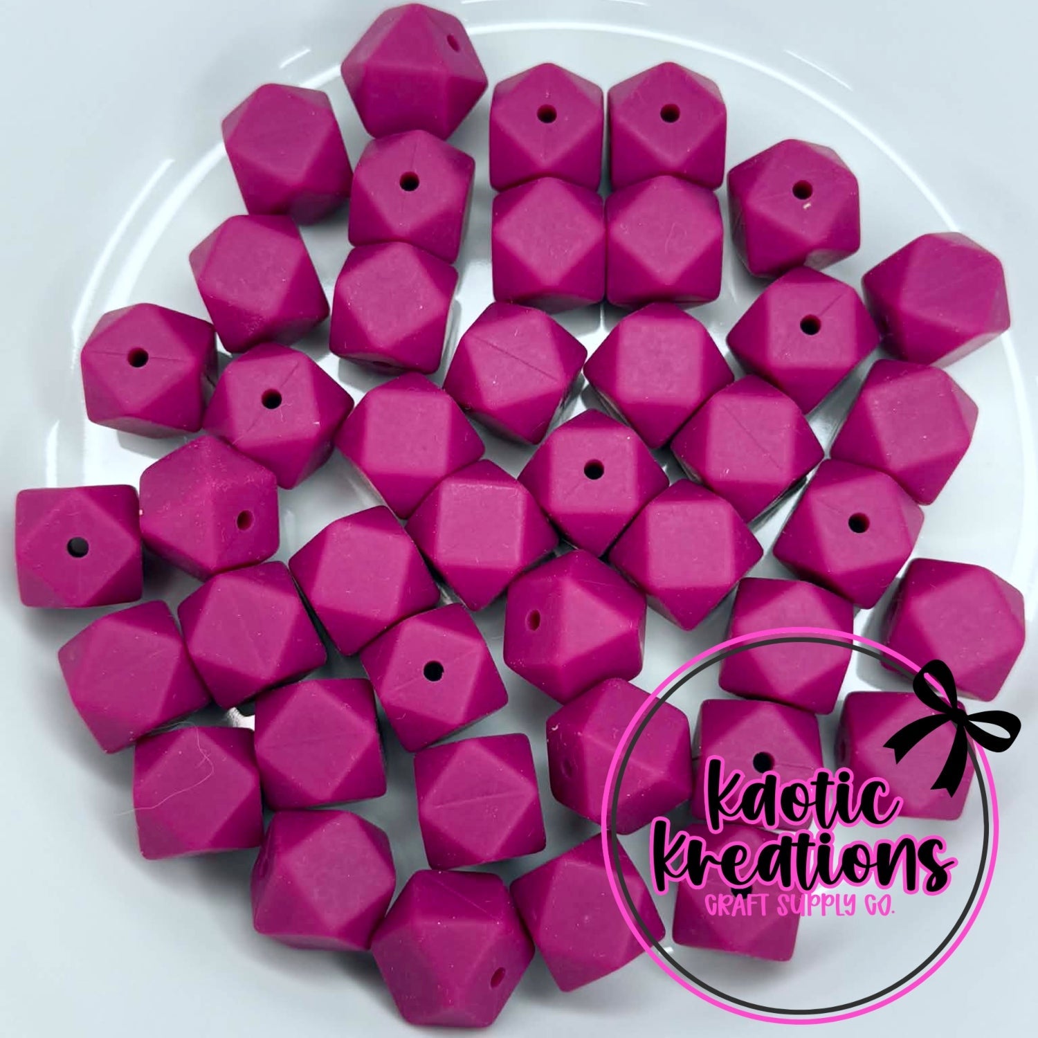 14MM HEXAGON RASPBERRY #214 (10ct)