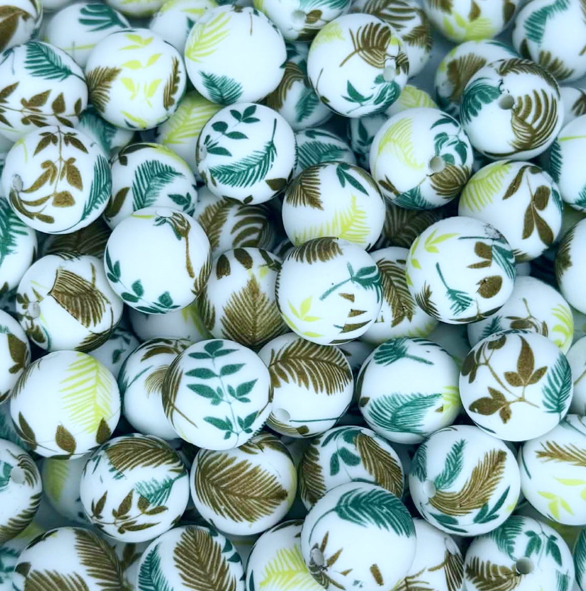 P718 BOHO LEAVES 15MM PRINT (10ct)
