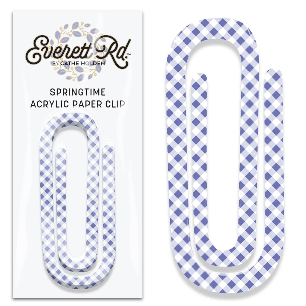 Lavender Gingham Large Paperclip Everett Rd. by Cathe Holden