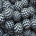 P628 WHITE CHECKERED 15MM PRINT (10ct)