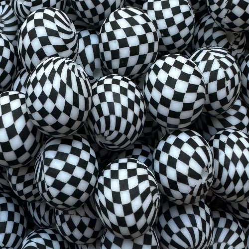 P628 WHITE CHECKERED 15MM PRINT (10ct)
