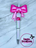 (SHOP DESTASH) PRE-MADE BEADED PEN - JUMBO BOW BP1 (1ct)