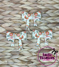 D14 BEADABLE JUMBO SILICONE BOW PEACH FLORAL (1ct)