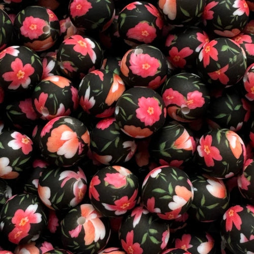 P544 PINK PASSION FLORAL 15MM PRINT (10ct)