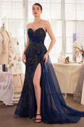 Andrea & Leo A1379 Floral Motif Strapless Fitted Gown