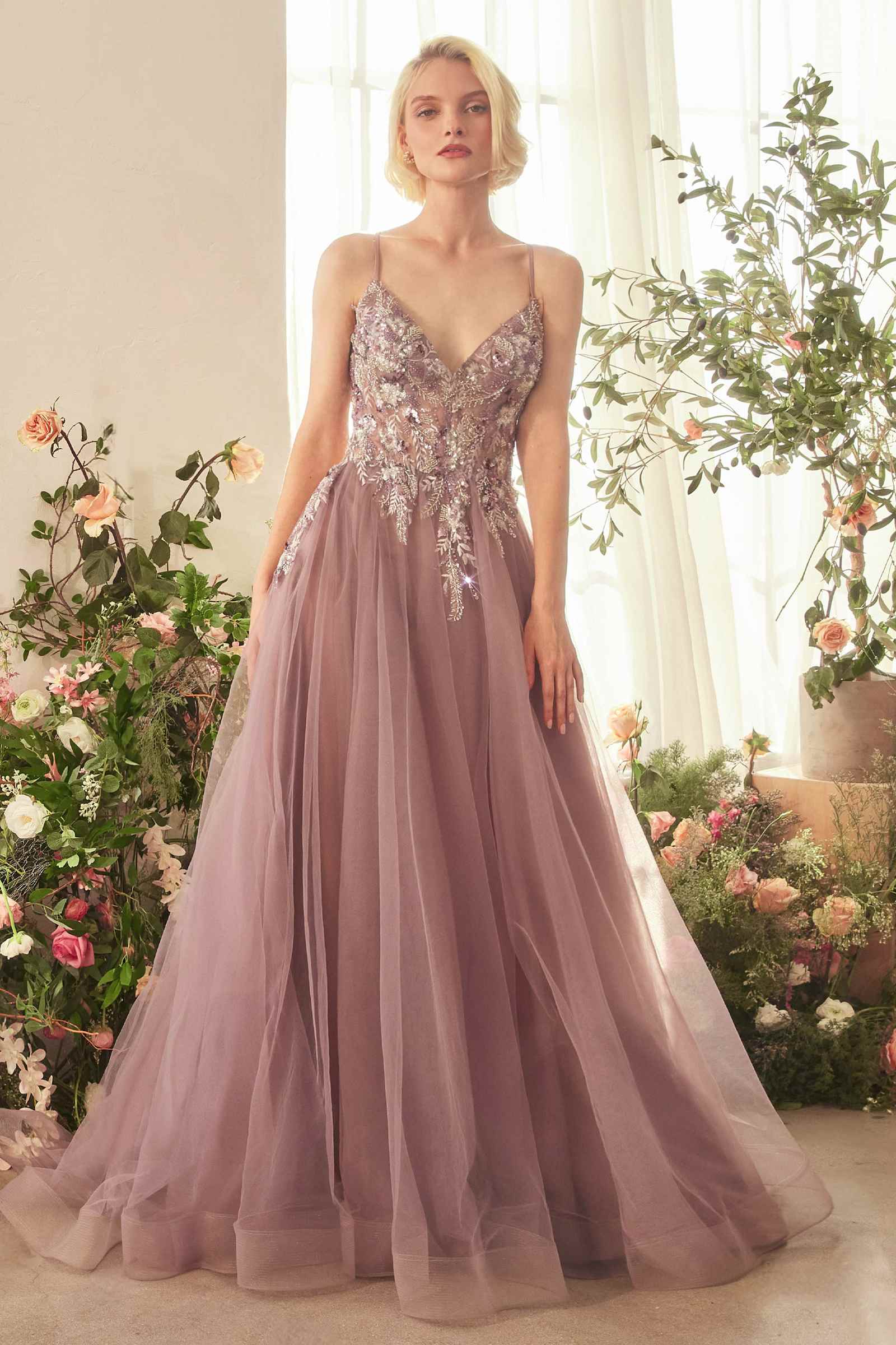Andrea & Leo A1419 Dress English Violet A-Line Layered Tulle Gown Of Whimsy