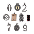 Vintage Number Charms Collection 0 through 9, 10pc Charm Set