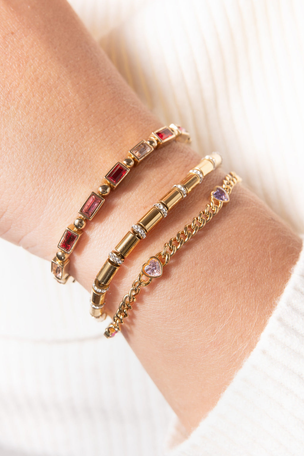 Heart Curb Chain Bracelet