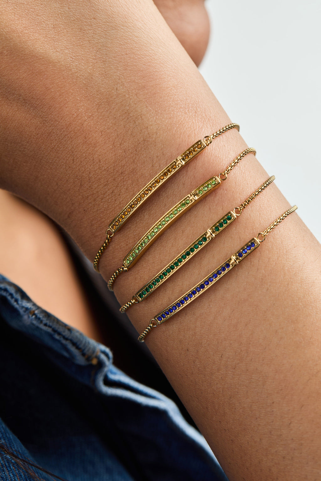 May Everyday Birthstone Pave Bolo Bracelet