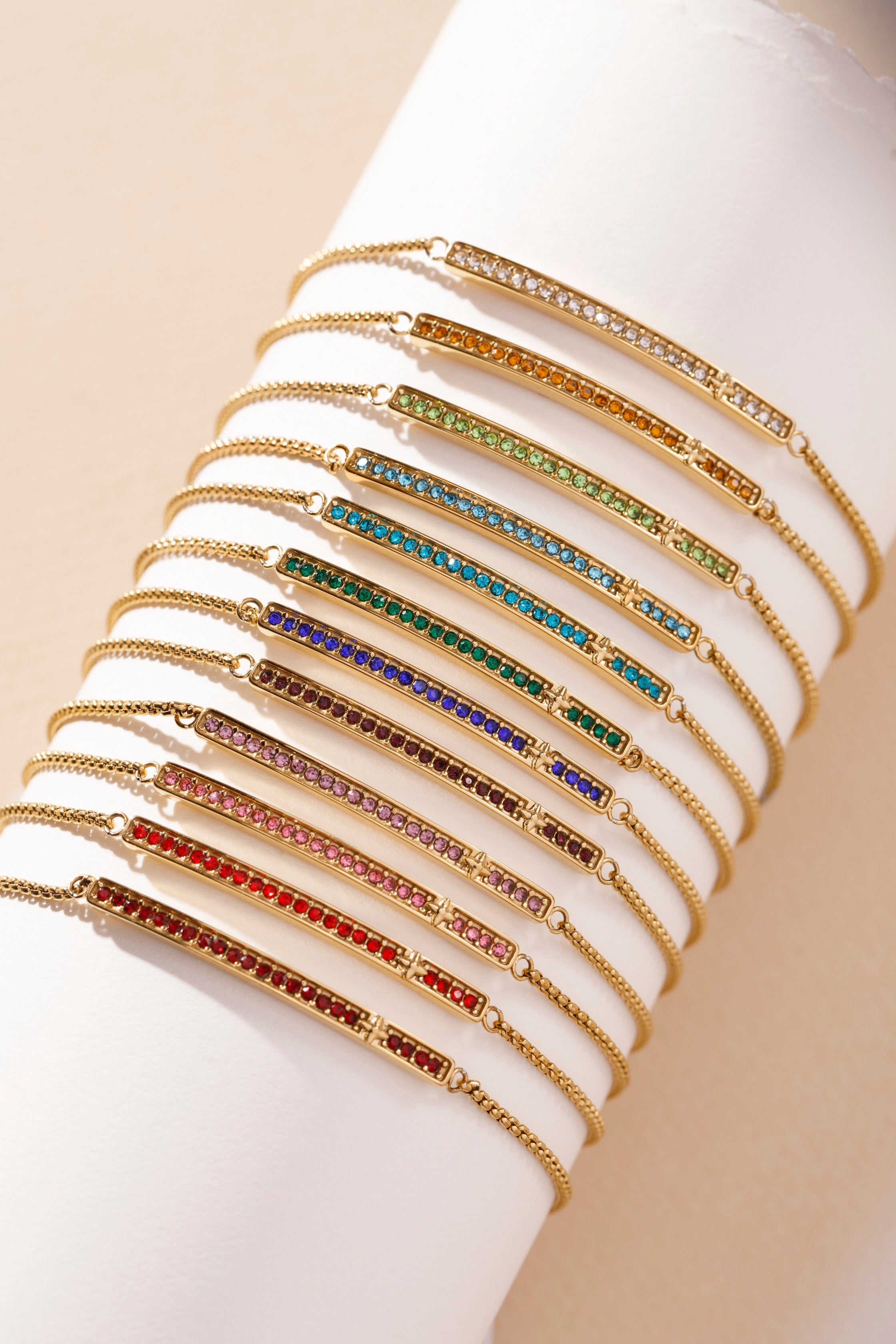 February Everyday Birthstone Pave Bolo Bracelet
