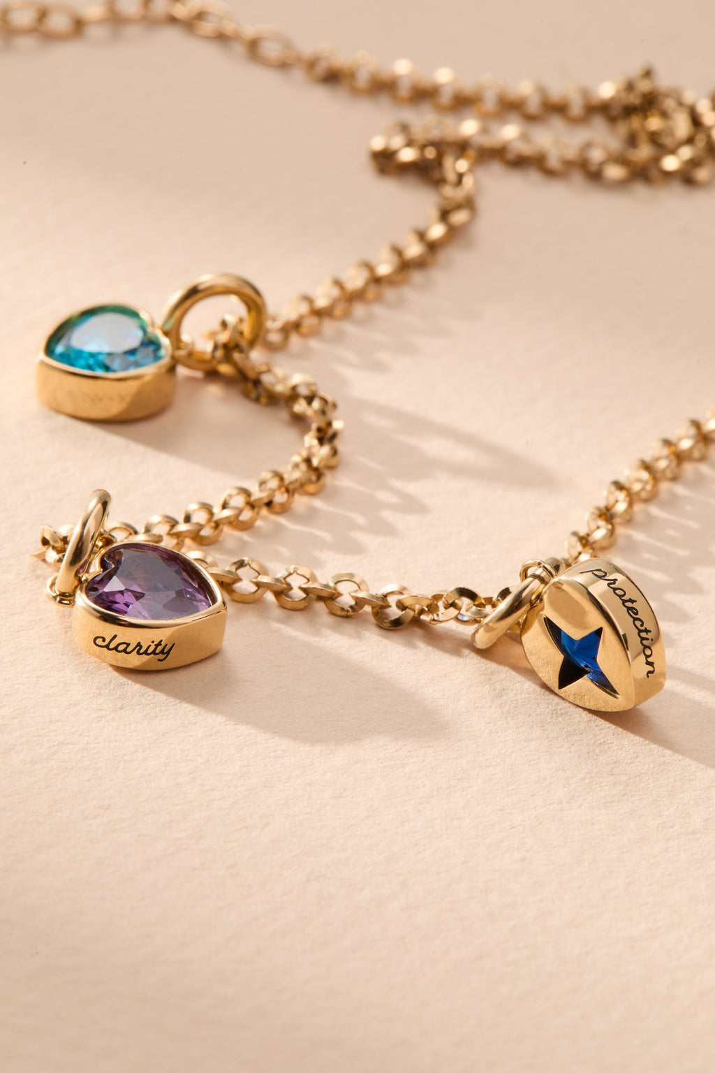 February 'Clarity' Heart Birthstone Charm