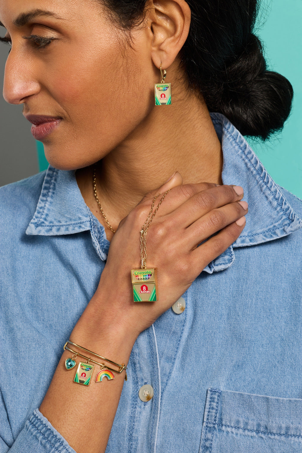 Crayola 'To Teach Is To Color A Life Forever' Crayon Box Locket