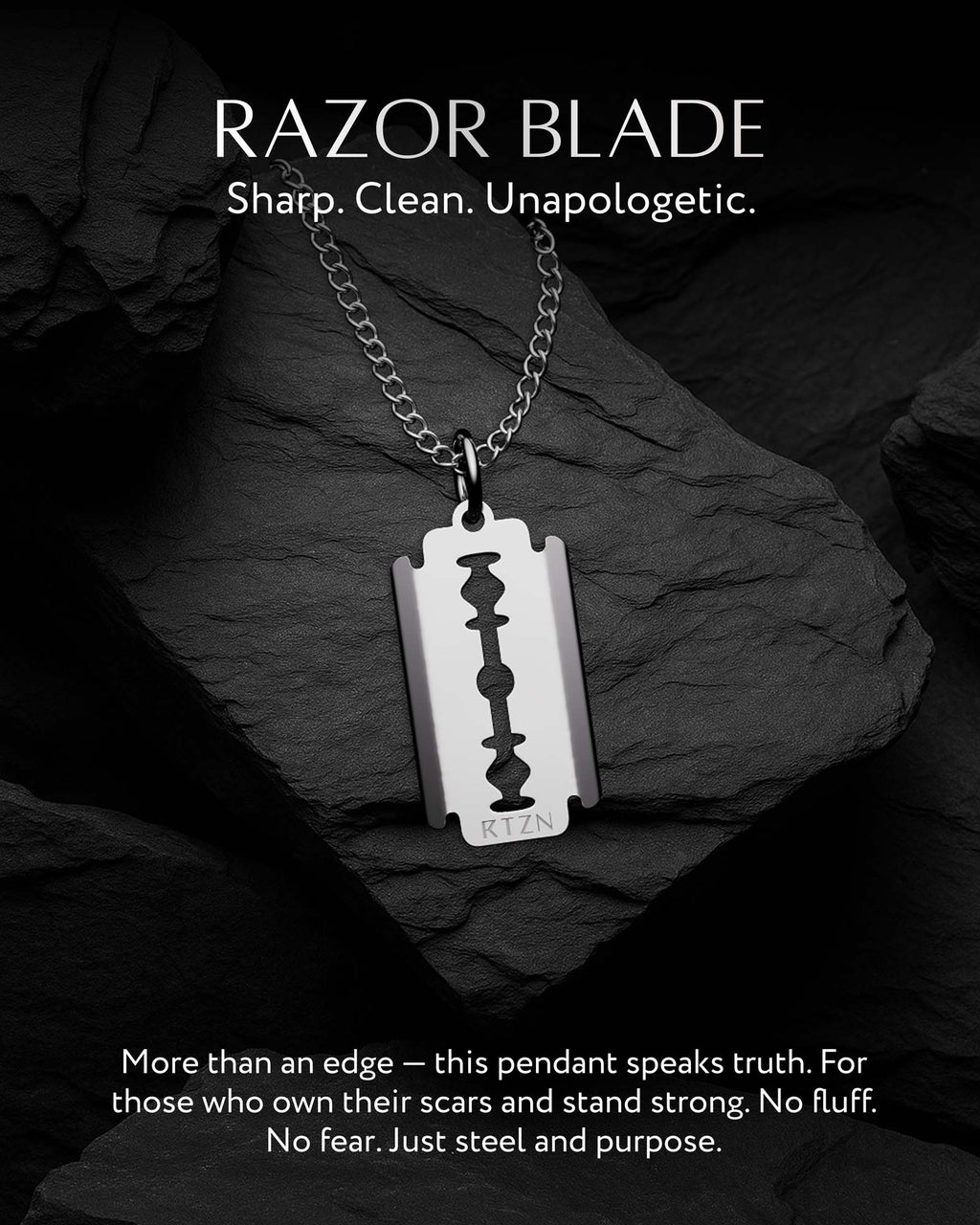 Razor Blade Pendant Necklace