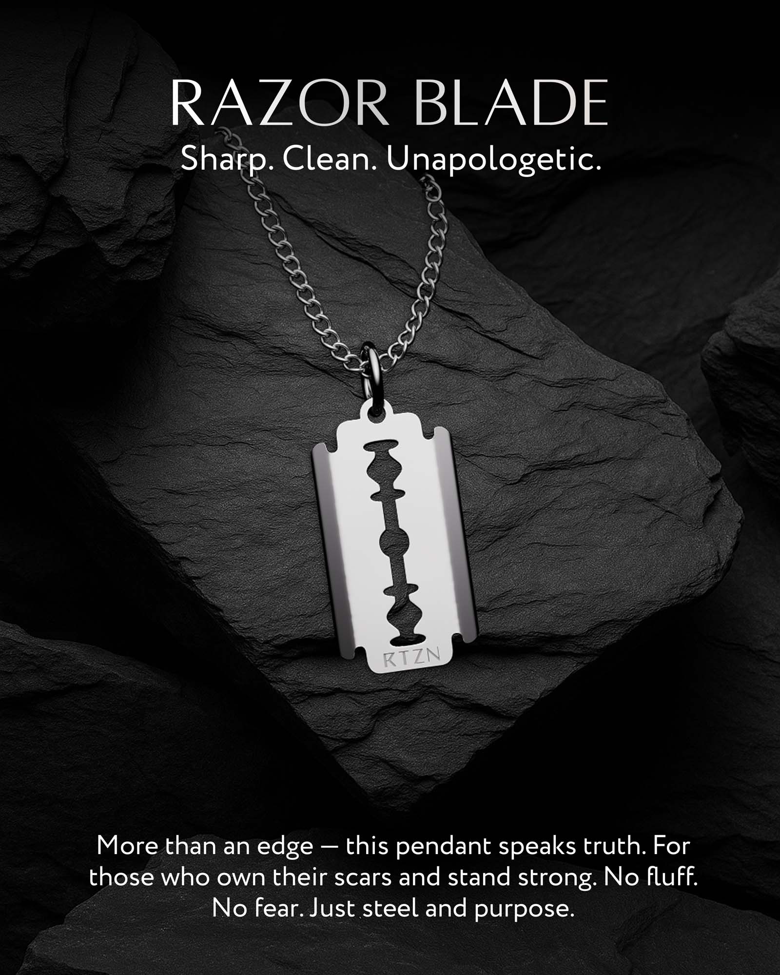 Razor Blade Pendant Necklace