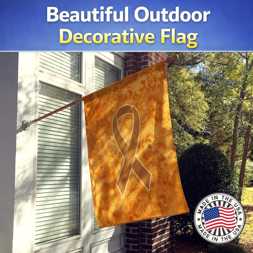Orange Ribbon for Leukemia Awareness House Flag 28x40 Porch Sleeve Pole Decorative Outside Yard Banner Artwork Wall Hanging, Polyester