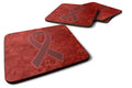 Burgundy Ribbon for Multiple Myeloma Cancer Awareness Foam Coasters Set of 4 Cup Coasters for Indoor Outdoor, Tabletop Protection, Anti Slip, Mouse pad Material