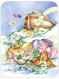 Noah's Ark  Cutting Board Tempered Glass Kitchen Cutting Surface, Heat Resistant Chopping, Non-Slip Feet, Food Prep & Serving