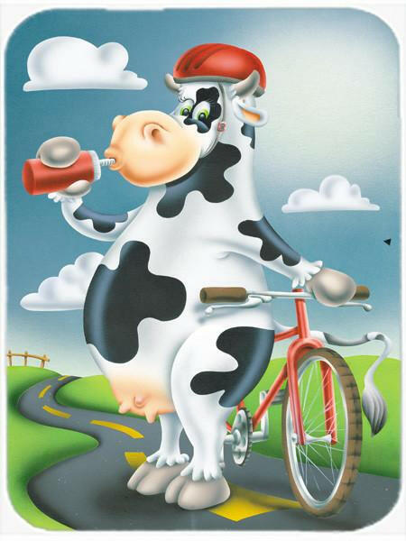 Cow on a Bike Ride Mouse Pad, Heat Resistant Trivet Hot Pad , Non Slip Rubber Desk Mat, Kitchen Counter Protector, Home Office Decor Gift