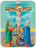 Jesus on the Cross Crucifixion Cutting Board Tempered Glass Kitchen Cutting Surface, Heat Resistant Chopping, Non-Slip Feet, Food Prep & Serving