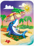 Dolphin Sunning on the Beach Cutting Board Tempered Glass Kitchen Cutting Surface, Heat Resistant Chopping, Non-Slip Feet, Food Prep & Serving