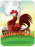Rooster Chicken on the Run Cutting Board Tempered Glass Kitchen Cutting Surface, Heat Resistant Chopping, Non-Slip Feet, Food Prep & Serving