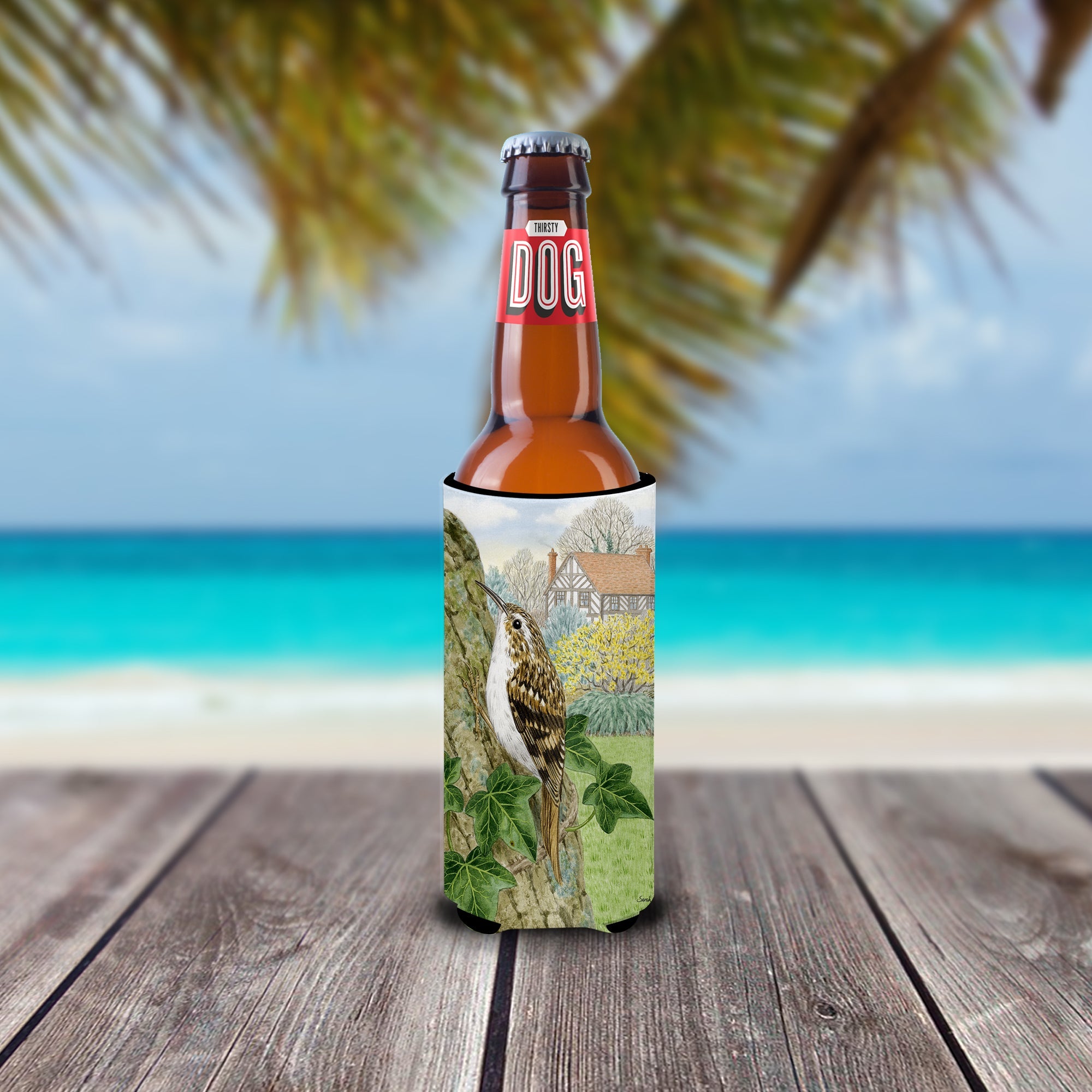 Treecreeper Slim Can Hugger , Insulated Foam Hugger for 12 oz Slim Cans, Beer Bottles & Water Bottles, Printed in USA
