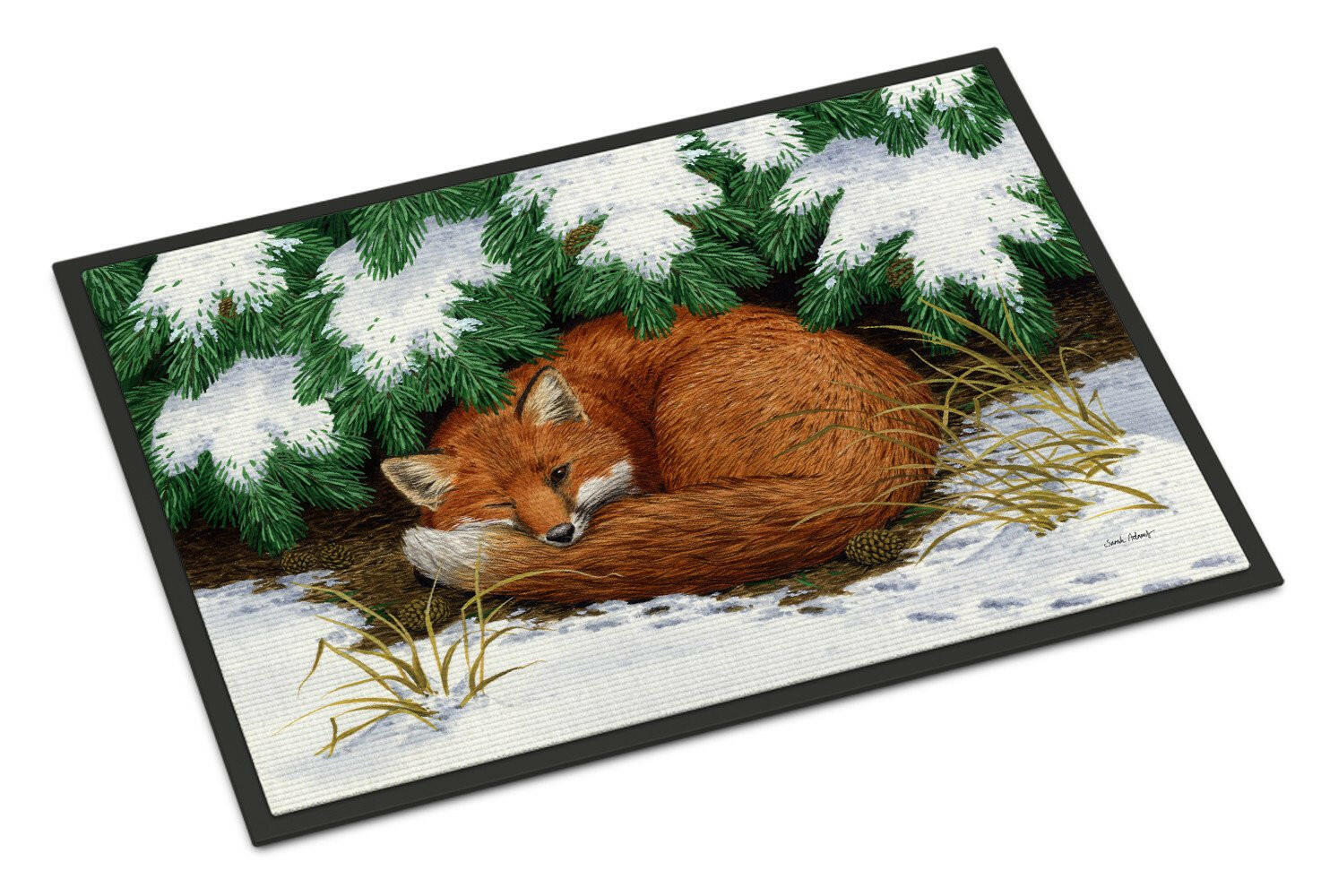 Naptime Fox Doormat Indoor Outdoor 24H X 36W Front Door Mat Rugs for Entryway, Non Slip Washable Low Pile,