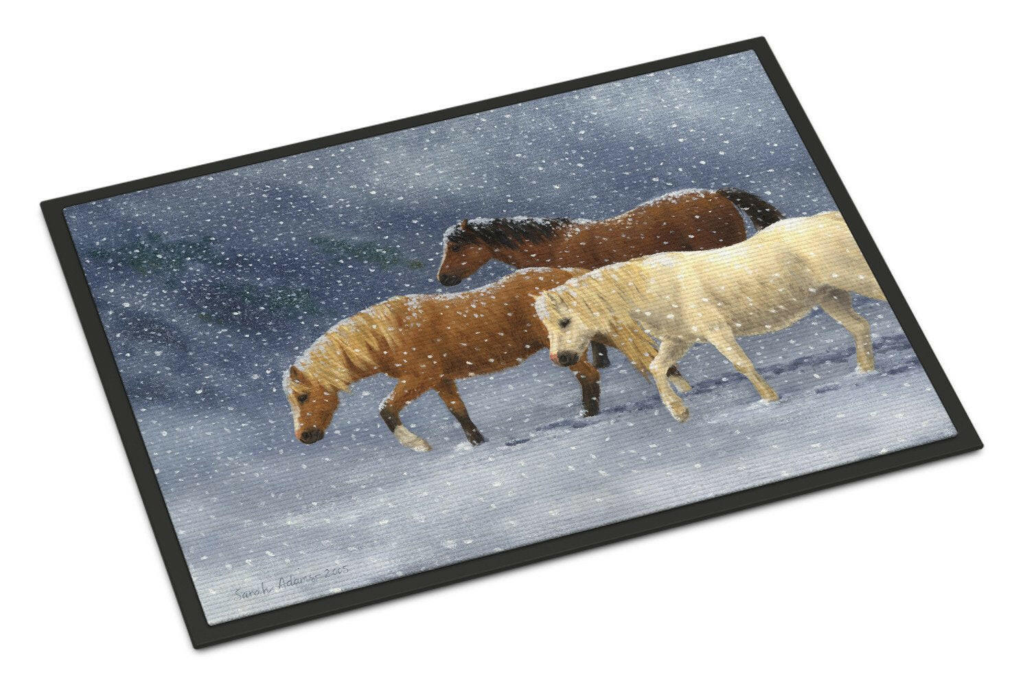 Seeking Shelter Horses Doormat Indoor Outdoor 24H X 36W Front Door Mat Rugs for Entryway, Non Slip Washable Low Pile,