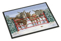 Donkeys and Robin Doormat Indoor Outdoor 24H X 36W Front Door Mat Rugs for Entryway, Non Slip Washable Low Pile,