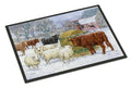 Cows and Sheep in the Snow Doormat Indoor Outdoor 24H X 36W Front Door Mat Rugs for Entryway, Non Slip Washable Low Pile,