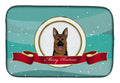 German Shepherd Merry Christmas Dish Drying Mat Absorbent Dish Drying Mat Pad for Kitchen Counter Dish Drainer Mat for Countertop, 14 x 21", Multicolor