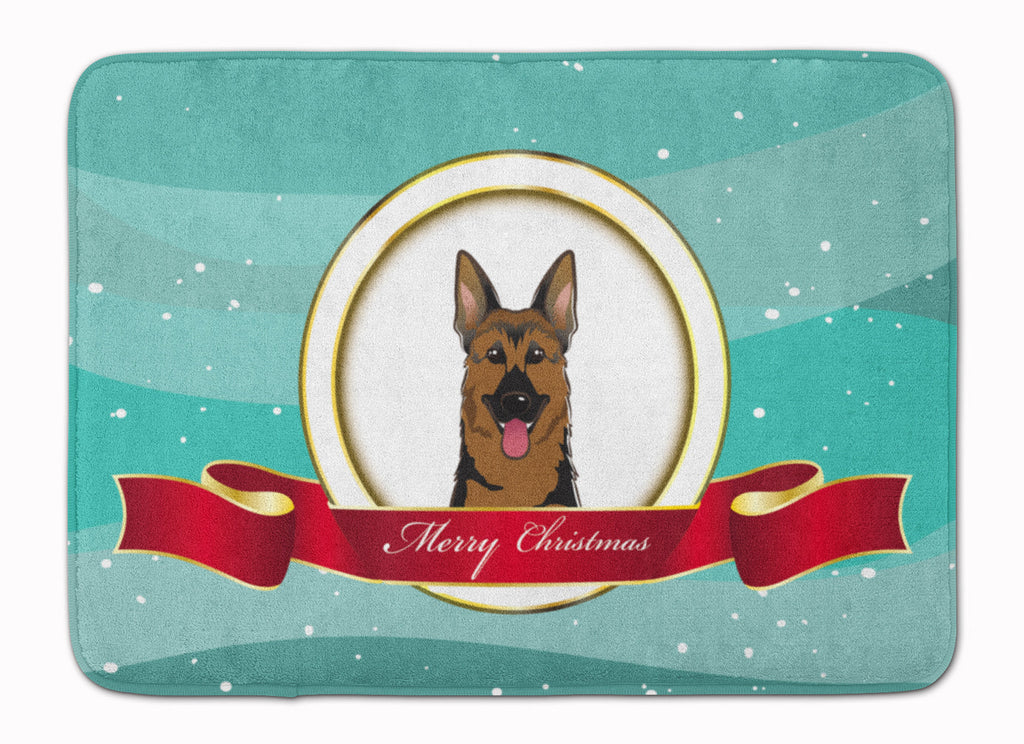 German Shepherd Merry Christmas Memory Foam Kitchen Mat Machine Washable Anti-Fatigue Cushion Comfort Bath or Kitchen Rug
