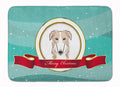 Borzoi Merry Christmas Memory Foam Kitchen Mat Machine Washable Anti-Fatigue Cushion Comfort Bath or Kitchen Rug