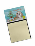 Christmas Tree and Cocker Spaniel Watercolor Sticky Note Holder Refillable Dispenser Desk Accessory 3x3 Pad Gift