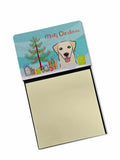 Christmas Tree and Golden Retriever Watercolor Sticky Note Holder Refillable Dispenser Desk Accessory 3x3 Pad Gift