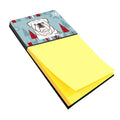 Winter Holiday White English Bulldog  Watercolor Sticky Note Holder Refillable Dispenser Desk Accessory 3x3 Pad Gift