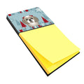 Winter Holiday Gray Silver Shih Tzu Watercolor Sticky Note Holder Refillable Dispenser Desk Accessory 3x3 Pad Gift