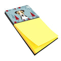 Winter Holiday Jack Russell Terrier Watercolor Sticky Note Holder Refillable Dispenser Desk Accessory 3x3 Pad Gift