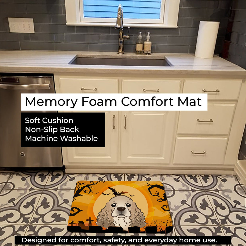 Halloween Cocker Spaniel Memory Foam Kitchen Mat Machine Washable Anti-Fatigue Cushion Comfort Bath or Kitchen Rug