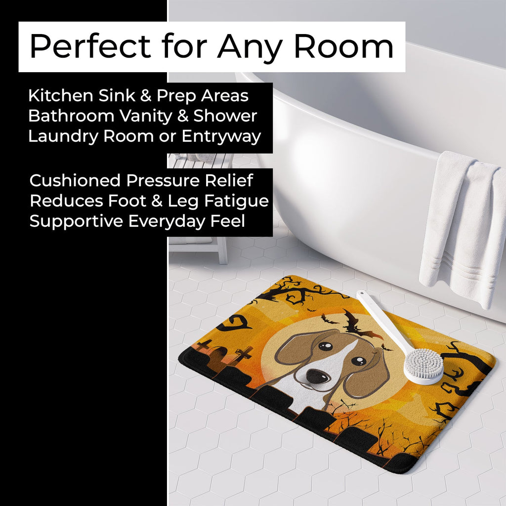 Halloween Beagle Memory Foam Kitchen Mat Machine Washable Anti-Fatigue Cushion Comfort Bath or Kitchen Rug