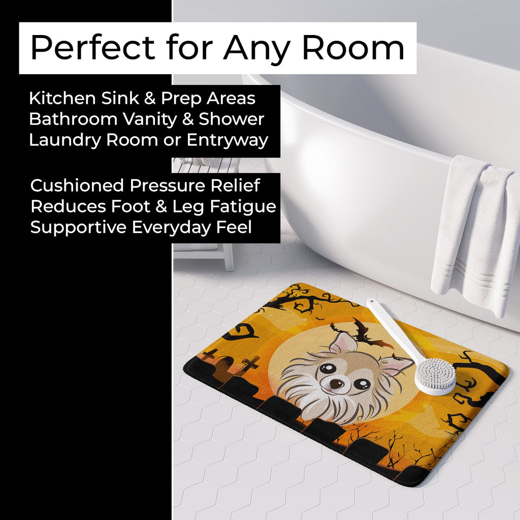 Halloween Chihuahua Memory Foam Kitchen Mat Machine Washable Anti-Fatigue Cushion Comfort Bath or Kitchen Rug