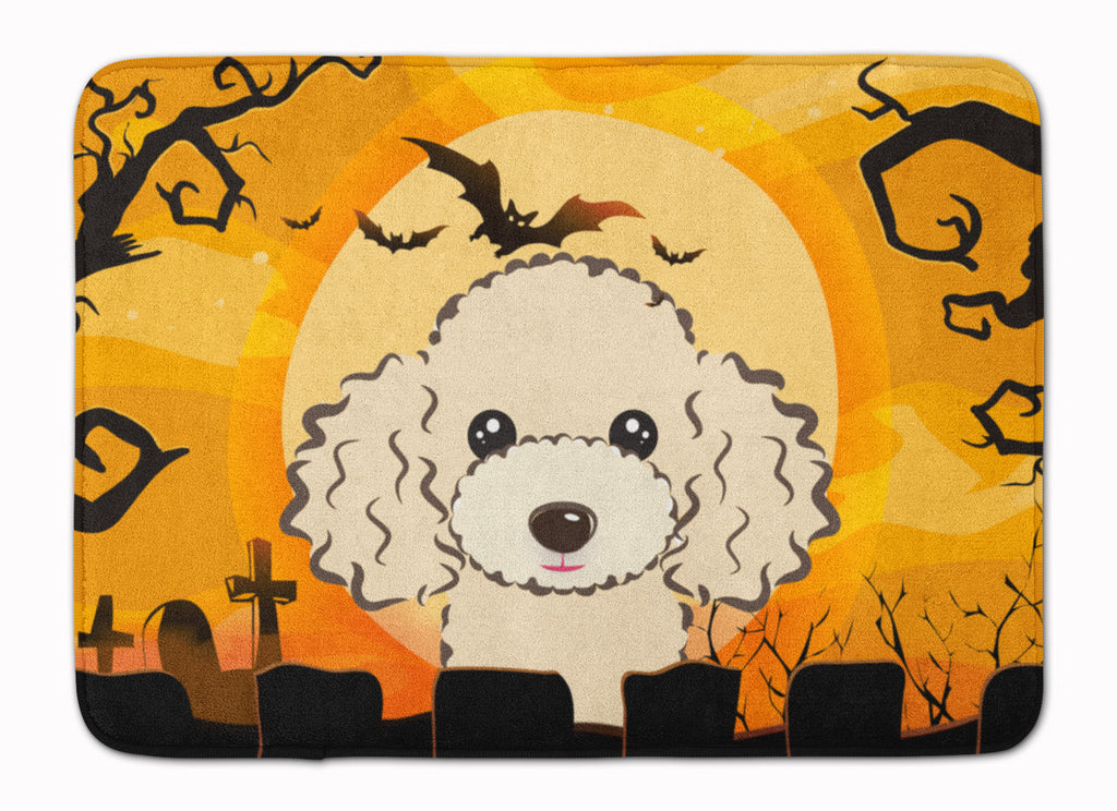 Halloween Buff Poodle Memory Foam Kitchen Mat Machine Washable Anti-Fatigue Cushion Comfort Bath or Kitchen Rug
