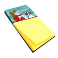 Snowman with Boston Terrier Watercolor Sticky Note Holder Refillable Dispenser Desk Accessory 3x3 Pad Gift