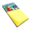 Snowman with Bernese Mountain Dog Watercolor Sticky Note Holder Refillable Dispenser Desk Accessory 3x3 Pad Gift