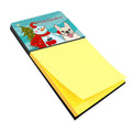 Snowman with French Bulldog Watercolor Sticky Note Holder Refillable Dispenser Desk Accessory 3x3 Pad Gift