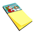 Snowman with Beagle Watercolor Sticky Note Holder Refillable Dispenser Desk Accessory 3x3 Pad Gift