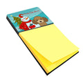 Snowman with Chocolate Brown Poodle Watercolor Sticky Note Holder Refillable Dispenser Desk Accessory 3x3 Pad Gift