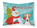 Snowman with Jack Russell Terrier Standard Pillowcase Lightweight Super Soft Easy Care Decorative Artwork Pillowcase, Standard