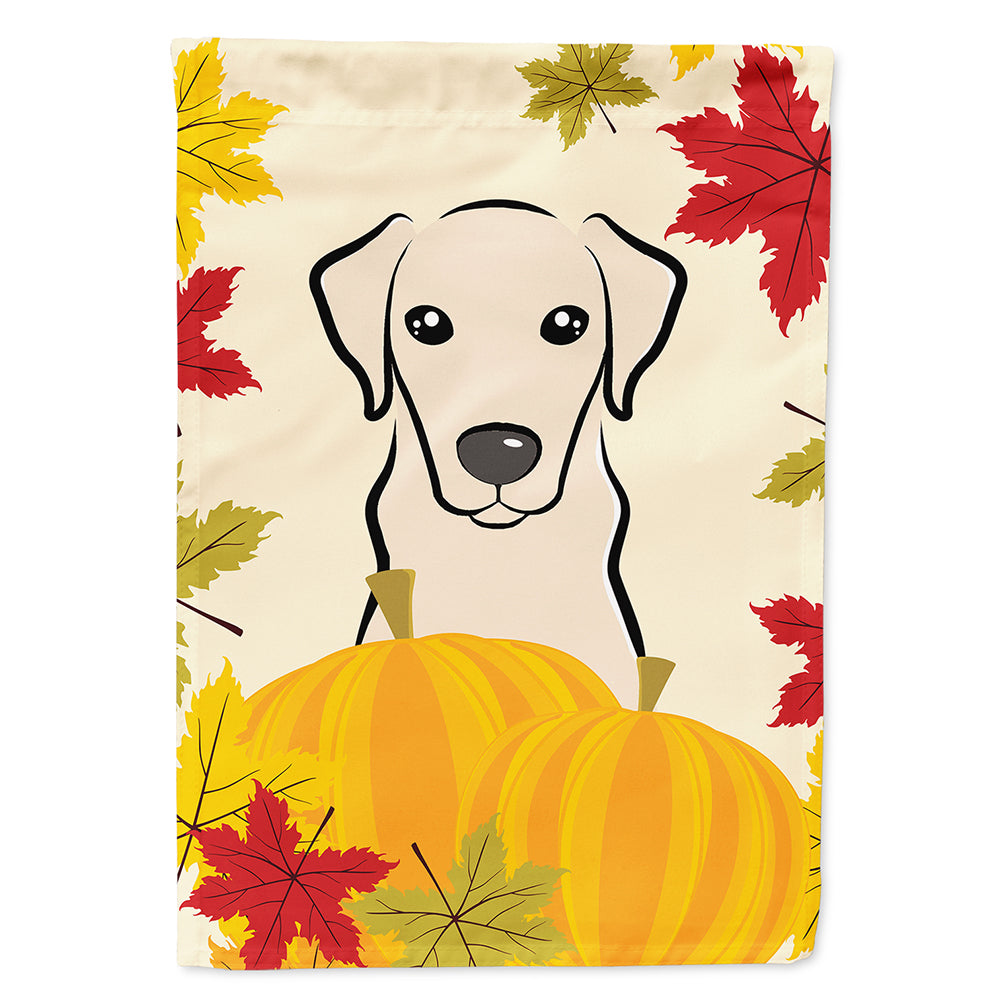 Yellow Labrador Thanksgiving House Flag 28x40 Porch Sleeve Pole Decorative Outside Yard Banner Artwork Wall Hanging, Polyester